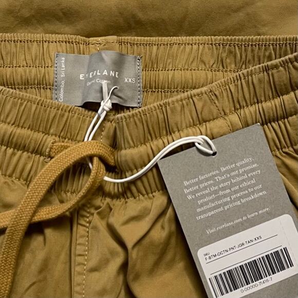 Everlane Womens The Easy Jogger Pants XXS Snap Cuff Golden Oak Tan NWT - Picture 10 of 11